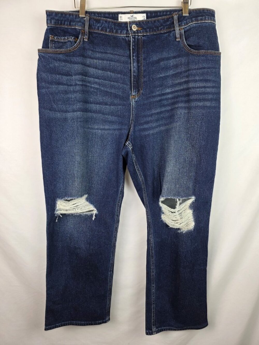 Hollister Women's Jeans Size 19S 34x29 Curvy Ultra High-Rise Dad Jean Distressed